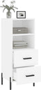 vidaXL - Dressoir - 34,5x34x90 - cm - bewerkt - hout - wit