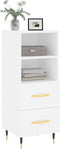 vidaXL - Dressoir - 34,5x34x90 - cm - bewerkt - hout - wit