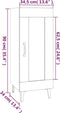 vidaXL - Dressoir - 34,5x34x90 - cm - bewerkt - hout - wit