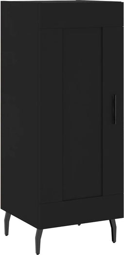 vidaXL - Dressoir - 34,5x34x90 - cm - bewerkt - hout - zwart