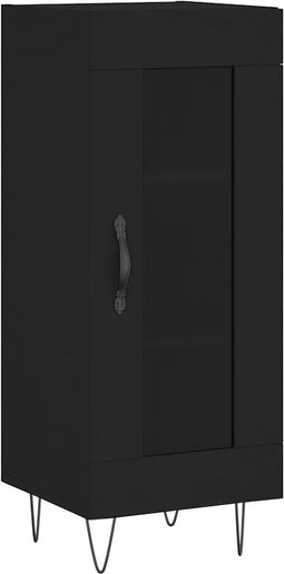 vidaXL - Dressoir - 34,5x34x90 - cm - bewerkt - hout - zwart