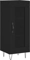 vidaXL - Dressoir - 34,5x34x90 - cm - bewerkt - hout - zwart