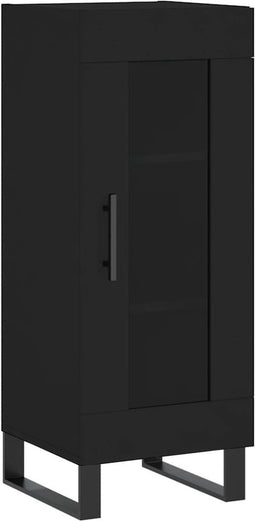 vidaXL - Dressoir - 34,5x34x90 - cm - bewerkt - hout - zwart