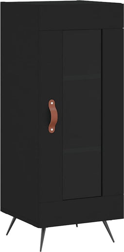 vidaXL - Dressoir - 34,5x34x90 - cm - bewerkt - hout - zwart