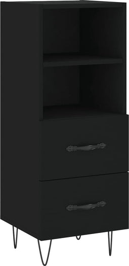 vidaXL - Dressoir - 34,5x34x90 - cm - bewerkt - hout - zwart