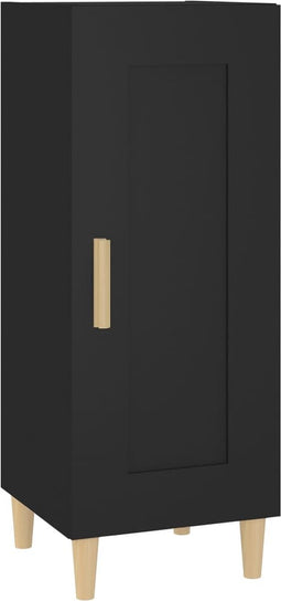 vidaXL - Dressoir - 34,5x34x90 - cm - bewerkt - hout - zwart