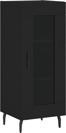 vidaXL - Dressoir - 34,5x34x90 - cm - bewerkt - hout - zwart