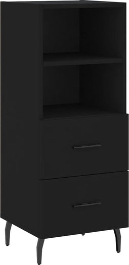 vidaXL - Dressoir - 34,5x34x90 - cm - bewerkt - hout - zwart