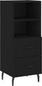 vidaXL - Dressoir - 34,5x34x90 - cm - bewerkt - hout - zwart