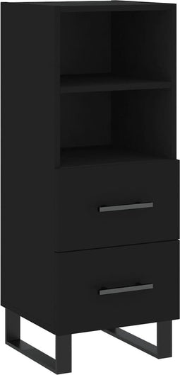vidaXL - Dressoir - 34,5x34x90 - cm - bewerkt - hout - zwart