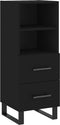 vidaXL - Dressoir - 34,5x34x90 - cm - bewerkt - hout - zwart