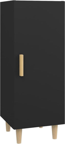 vidaXL - Dressoir - 34,5x34x90 - cm - bewerkt - hout - zwart