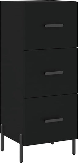 vidaXL - Dressoir - 34,5x34x90 - cm - bewerkt - hout - zwart