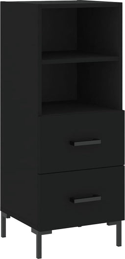 vidaXL - Dressoir - 34,5x34x90 - cm - bewerkt - hout - zwart