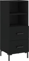 vidaXL - Dressoir - 34,5x34x90 - cm - bewerkt - hout - zwart