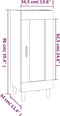 vidaXL - Dressoir - 34,5x34x90 - cm - bewerkt - hout - zwart