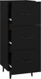 vidaXL - Dressoir - 34,5x34x90 - cm - bewerkt - hout - zwart