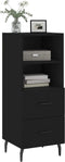 vidaXL - Dressoir - 34,5x34x90 - cm - bewerkt - hout - zwart