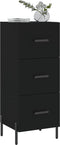 vidaXL - Dressoir - 34,5x34x90 - cm - bewerkt - hout - zwart
