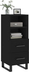 vidaXL - Dressoir - 34,5x34x90 - cm - bewerkt - hout - zwart