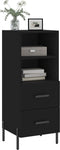 vidaXL - Dressoir - 34,5x34x90 - cm - bewerkt - hout - zwart