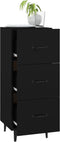 vidaXL - Dressoir - 34,5x34x90 - cm - bewerkt - hout - zwart
