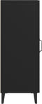 vidaXL - Dressoir - 34,5x34x90 - cm - bewerkt - hout - zwart