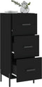 vidaXL - Dressoir - 34,5x34x90 - cm - bewerkt - hout - zwart