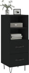 vidaXL - Dressoir - 34,5x34x90 - cm - bewerkt - hout - zwart