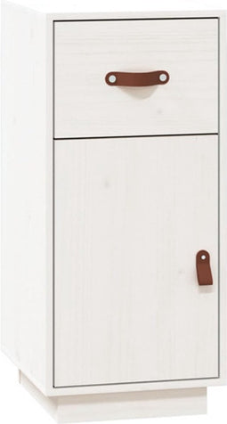 vidaXL - Dressoir - 34x40x75 - cm - massief - grenenhout - wit