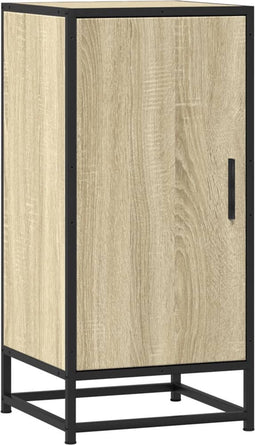 vidaXL - Dressoir - 35,5x35x76 - cm - bewerkt - hout - en - metaal - sonoma - eikenkleur