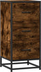 vidaXL - Dressoir - 35,5x35x76 - cm - bewerkt - hout - en - metaal - gerookt - eiken