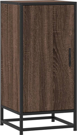 vidaXL - Dressoir - 35,5x35x76 - cm - bewerkt - hout - en - metaal - bruin - eikenkleur