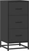 vidaXL - Dressoir - 35,5x35x76 - cm - bewerkt - hout - en - metaal - zwart