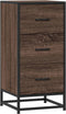 vidaXL - Dressoir - 35,5x35x76 - cm - bewerkt - hout - en - metaal - bruin - eikenkleur