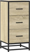 vidaXL - Dressoir - 35,5x35x76 - cm - bewerkt - hout - en - metaal - sonoma - eikenkleur
