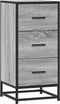 vidaXL - Dressoir - 35,5x35x76 - cm - bewerkt - hout - en - metaal - grijs - sonoma