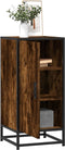 vidaXL - Dressoir - 35,5x35x76 - cm - bewerkt - hout - en - metaal - gerookt - eiken