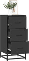 vidaXL - Dressoir - 35,5x35x76 - cm - bewerkt - hout - en - metaal - zwart