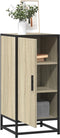 vidaXL - Dressoir - 35,5x35x76 - cm - bewerkt - hout - en - metaal - sonoma - eikenkleur