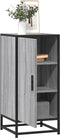vidaXL - Dressoir - 35,5x35x76 - cm - bewerkt - hout - en - metaal - grijs - sonoma