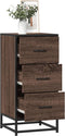 vidaXL - Dressoir - 35,5x35x76 - cm - bewerkt - hout - en - metaal - bruin - eikenkleur