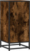 vidaXL - Dressoir - 35,5x35x76 - cm - bewerkt - hout - en - metaal - gerookt - eiken