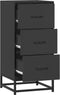 vidaXL - Dressoir - 35,5x35x76 - cm - bewerkt - hout - en - metaal - zwart