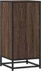 vidaXL - Dressoir - 35,5x35x76 - cm - bewerkt - hout - en - metaal - bruin - eikenkleur