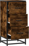 vidaXL - Dressoir - 35,5x35x76 - cm - bewerkt - hout - en - metaal - gerookt - eiken