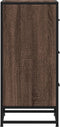 vidaXL - Dressoir - 35,5x35x76 - cm - bewerkt - hout - en - metaal - bruin - eikenkleur