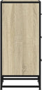 vidaXL - Dressoir - 35,5x35x76 - cm - bewerkt - hout - en - metaal - sonoma - eikenkleur