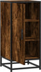 vidaXL - Dressoir - 35,5x35x76 - cm - bewerkt - hout - en - metaal - gerookt - eiken