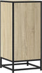 vidaXL - Dressoir - 35,5x35x76 - cm - bewerkt - hout - en - metaal - sonoma - eikenkleur